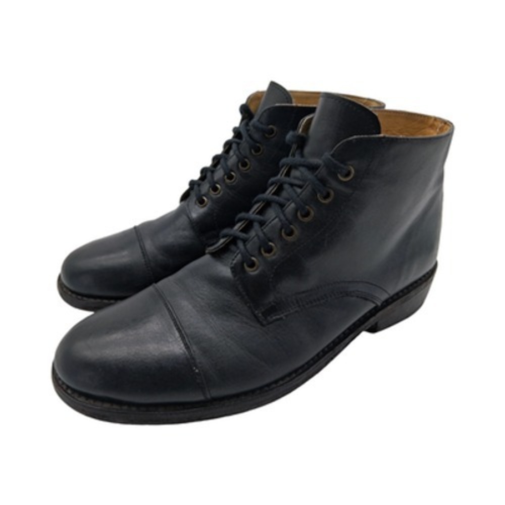 Roan by Bed Stu Boots Mens 12 Black Leather Cap Toe Combat Ankle Casual Boots
